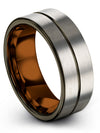 Grey and Gunmetal Womans Wedding Bands Tungsten Promise Ring Grey Band Tungsten - Charming Jewelers