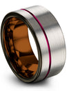 Grey Womans Wedding Band Set Tungsten Carbide Rings 10mm 40th - Ruby Jewelry - Charming Jewelers