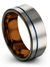 Mens Grey Metal Anniversary Ring Grey Tungsten Carbide Band for Ladies 8mm - Charming Jewelers
