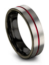 Plain Wedding Rings Ladies Tungsten Engagement Bands for Men Grey Promise - Charming Jewelers