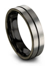 Grey Rings Wedding Set Grey Wedding Rings for Men Tungsten Marriage Bands - Charming Jewelers
