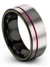 Pure Grey Ring for Men&#39;s Wedding Bands Tungsten Matching Band for Couples Cute - Charming Jewelers