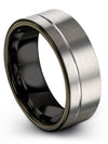 Wedding Rings for Boyfriend Tungsten Band Ring for Guy Grey Engagement Mens - Charming Jewelers