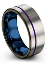 8mm Grey Promise Bands Tungsten Wedding Bands for Woman Grey Promise Bands - Charming Jewelers