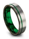Custom Grey Wedding Rings Grey Ring Tungsten Man Groove Band Matching - Charming Jewelers