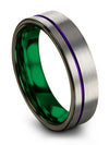 Wedding Band for Fiance and Him Grey His and Him Tungsten Wedding Rings Flat - Charming Jewelers