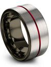 Tungsten Womans Wedding Band Grey Tungsten Bands Her and Girlfriend Brushed His - Charming Jewelers