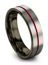 Grey Black Wedding Rings Set for Ladies Male Engagement Rings Tungsten Simple - Charming Jewelers