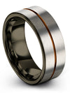 Wedding Band Engraved Polished Tungsten Bands for Male 8mm 14 Year Ring - Charming Jewelers