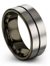 8mm Grey Wedding Rings Woman Tungsten Couples Band Couples Promise Rings - Charming Jewelers