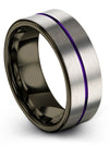 Mens Grey Wedding Bands Engravable Tungsten Engraved Band for Guys Islam - Charming Jewelers