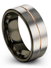 Wedding Matching Ring Tungsten Carbide Rings for Male Grey Engagement Ring - Charming Jewelers