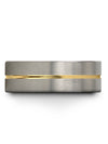 Grey 18K Yellow Gold Tungsten Anniversary Ring Tungsten Wedding Band Grey - Charming Jewelers