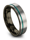 Tungsten Grey Teal Wedding Bands Ladies Tungsten Grey Male Ring Simple Jewelry - Charming Jewelers