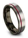 Engraved Grey Wedding Bands Tungsten Ring Sets for Couples Grey Plated Rings - Charming Jewelers