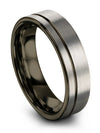 Male Jewelry Grey Woman&#39;s Wedding Band Grey and Tungsten Customized Promise - Charming Jewelers