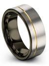Grey Wedding Ring Womans Tungsten 8mm Wedding Ring Simple Grey Band for Men - Charming Jewelers