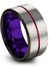 Wedding Bands Sets for Both Tungsten Rings for Couples Set 10mm Grey Band Bands - Charming Jewelers