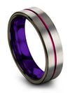 Womans Promise Rings Grey and Gunmetal Tungsten Carbide Band for Couples Plain - Charming Jewelers
