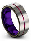 Plain Promise Band for Guy Grey Rings Tungsten Ring for Guys 8mm 55th Womans - Charming Jewelers