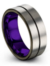 Wedding Bands for Boyfriend and Boyfriend Set Tungsten Grey Wedding Rings - Charming Jewelers