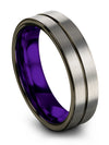 Womans and Mens Wedding Ring Sets Tungsten Band for Guys Engravable Grey Ring - Charming Jewelers