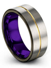 Wedding Bands for Couple Grey Tungsten Carbide Bands for Ladies Grey 8mm - Charming Jewelers