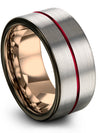 Him and Husband Grey Wedding Band Tungsten Carbide Wedding Rings Grey Gifts - Charming Jewelers