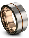 Female Tungsten Grey Copper Promise Band Wedding Band Grey Tungsten Carbide Big - Charming Jewelers