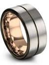 Solid Wedding Band Tungsten Wedding Band for His and Husband Grey Men Men&#39;s - Charming Jewelers