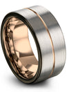 Cute Anniversary Ring Tungsten 10mm Matte Grey Bands Tungsten Present - Charming Jewelers