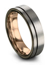 Wedding Bands for Lady Flat Cut Tungsten Polished Rings for Womans His and Him - Charming Jewelers
