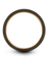 Flat Promise Band 8mm 18K Rose Gold Line Band Tungsten Guy Grey over Grey Ring - Charming Jewelers