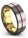 Mens Wedding Rings Tungsten Grey Polished Tungsten Band for Female Promise Band - Charming Jewelers