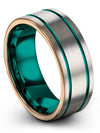 Grey Teal Wedding Bands Wedding Ring Grey Tungsten Promise Rings for His Grey - Charming Jewelers