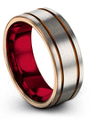 Wedding Band for Female Tungsten Ring Natural Finish Woman Band Grey Copper - Charming Jewelers