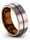 Guy Black Line Wedding Rings Tungsten Wedding Rings Band 8mm for Men Man - Charming Jewelers