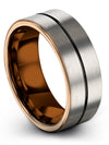 Mens 8mm Wedding Ring Boyfriend and Husband Tungsten Ring Grey 8mm 30th Band - Charming Jewelers