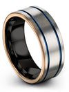 His and Fiance Bands Wedding Grey Band Tungsten Birth Day Rings for Fiance Cute - Charming Jewelers