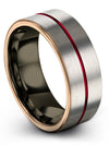 Engagement Guys Wedding Band Tungsten Bands 8mm Grey Bling Ring Grey - Charming Jewelers