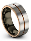 Unique Promise Rings for Ladies Grey Men&#39;s Wedding Bands Tungsten Minimalist - Charming Jewelers