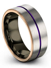 Groove Wedding Bands for Men&#39;s Grey Plated Tungsten Band for Guys I Love You - Charming Jewelers