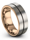 Weddings Bands for Boyfriend 8mm Tungsten Ring for Mens Small Band Matching - Charming Jewelers
