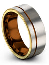 Engravable Wedding Band Male Tungsten Wedding Ring Copper Line Fiance Husband - Charming Jewelers
