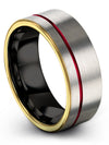 Mens Jewelry Tungsten Ring for Guys 8mm Brushed Engagement