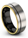 Couples Anniversary Ring Tungsten Man Rings Small 8mm Rings Engagement Ring - Charming Jewelers