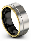 Friend Wedding Band Dainty Tungsten Bands Grey Engagement Guys Rings Set - Charming Jewelers