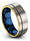 Guys Grey and Gunmetal Anniversary Band Tungsten Rings for Male Engagement Guys - Charming Jewelers