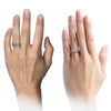Guys Plain Wedding Rings Tungsten Wedding Bands Grey and Fucshia Customizable - Charming Jewelers