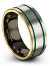Wedding Band Bands Male Perfect Rings Grey Green Ring Personalizable Matching - Charming Jewelers